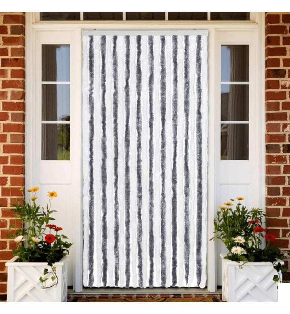 Moustiquaire Gris et blanc 90x200 cm Chenille