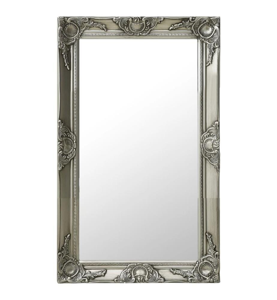 Miroir mural style baroque 50x80 cm Argenté