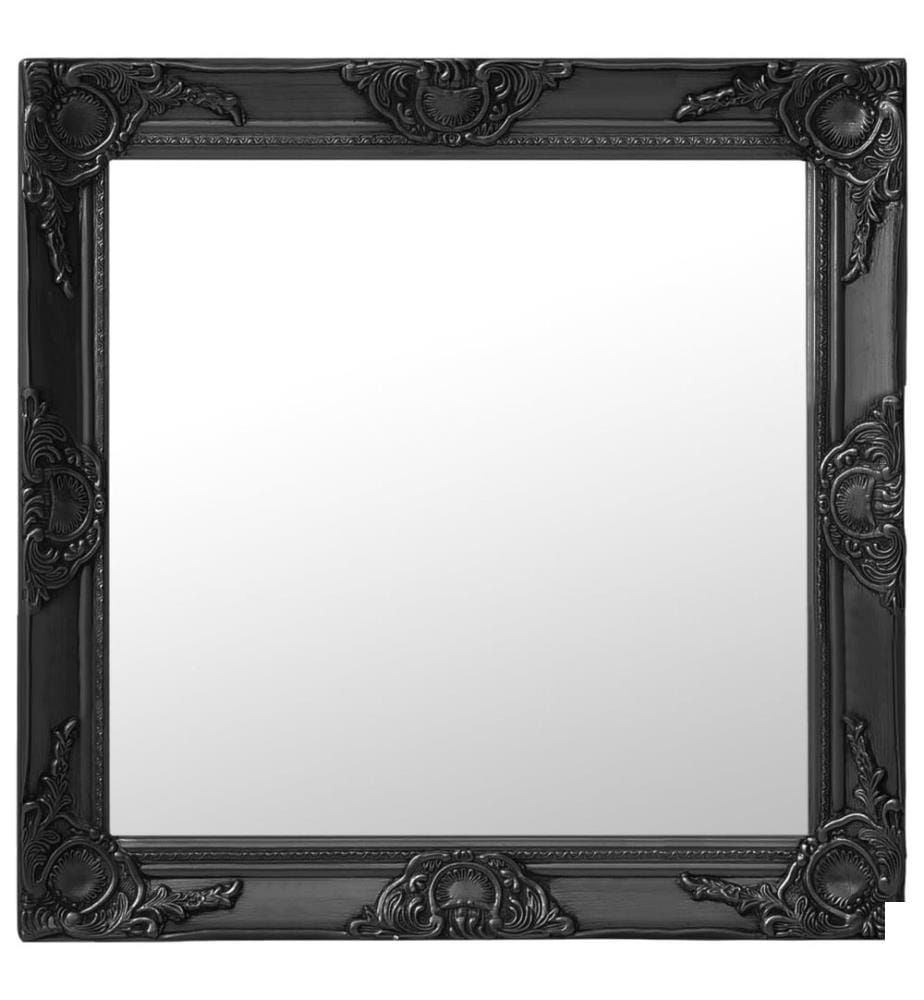 Miroir mural style baroque 60x60 cm noir