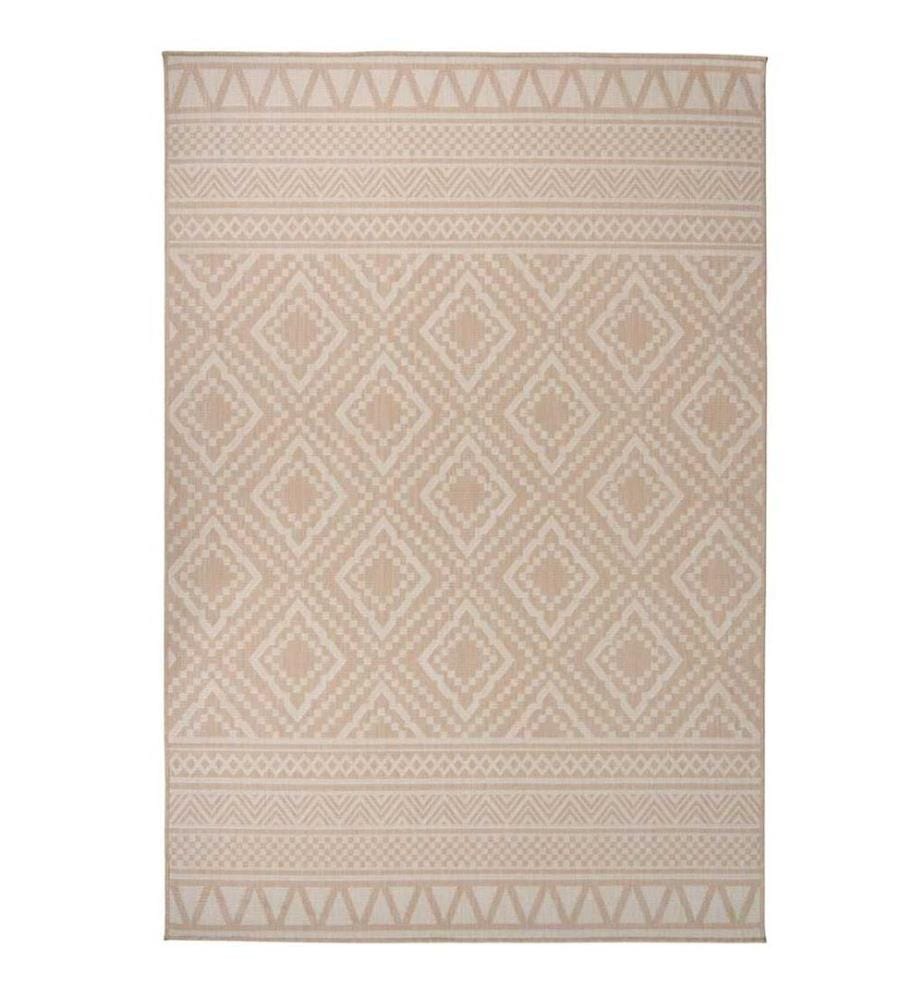 Tapis à tissage plat d'extérieur 160x230 cm Rayures brunes