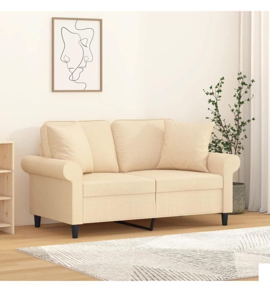 Coussins décoratifs lot de 2 Crème 40x40 cm Tissu