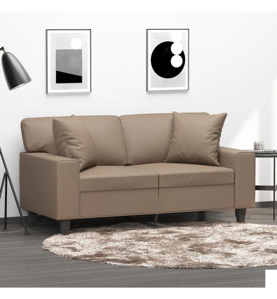 Coussins décoratifs lot de 2 Cappuccino 40x40 cm Similicuir