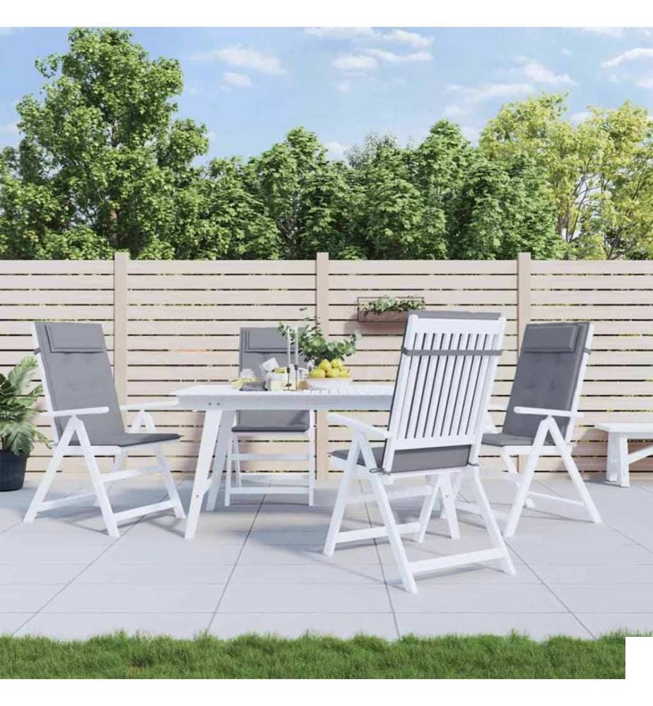 Coussins de chaise à dossier haut lot de 4 gris tissu oxford