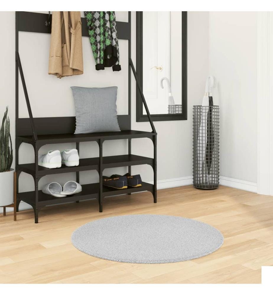 Tapis à poils courts doux et lavable gris Ø 80 cm