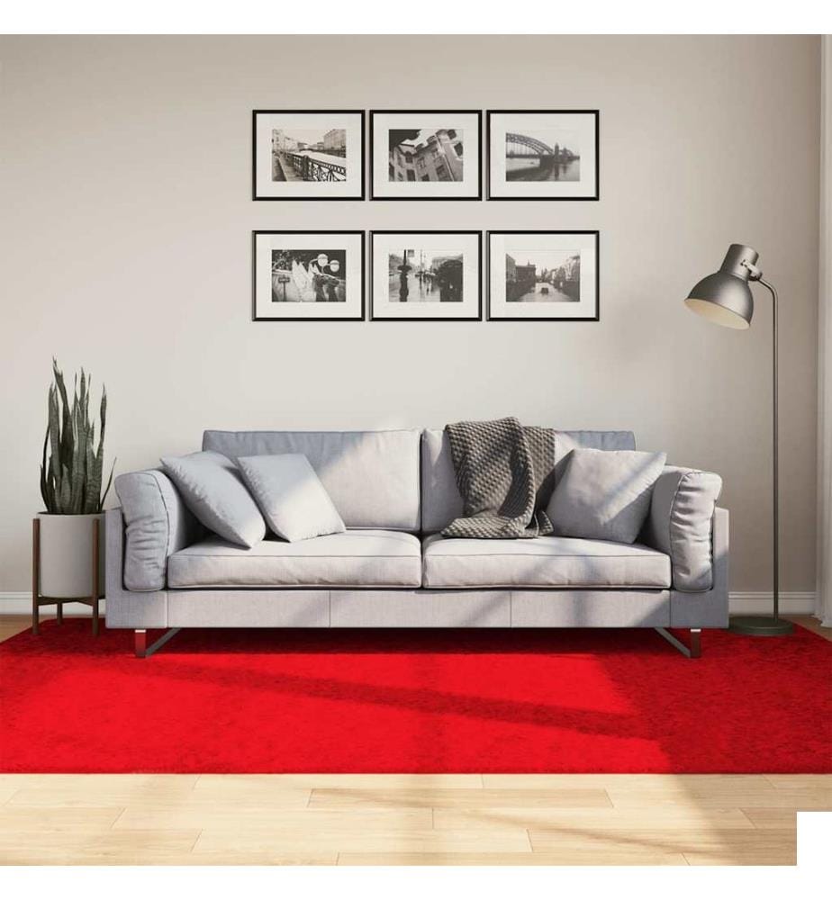 Tapis OVIEDO à poils courts rouge 160x230 cm