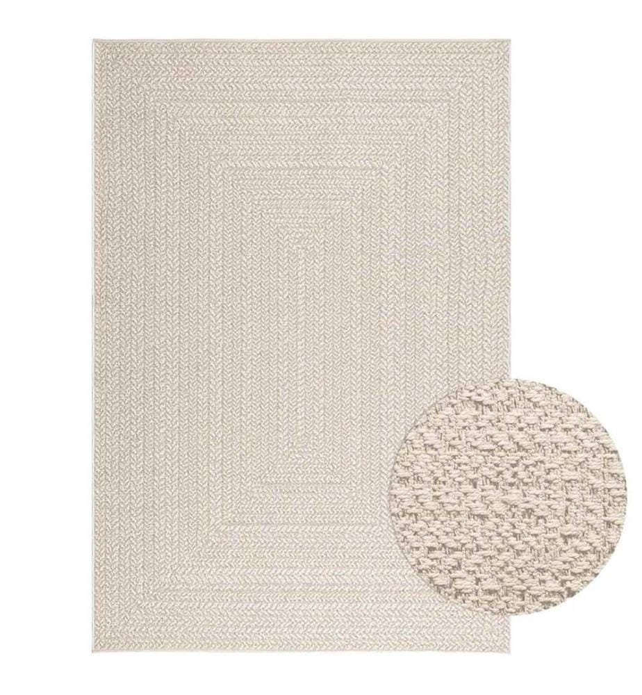 Tapis ZIZUR crème 140x200 cm aspect de jute intérieur extérieur