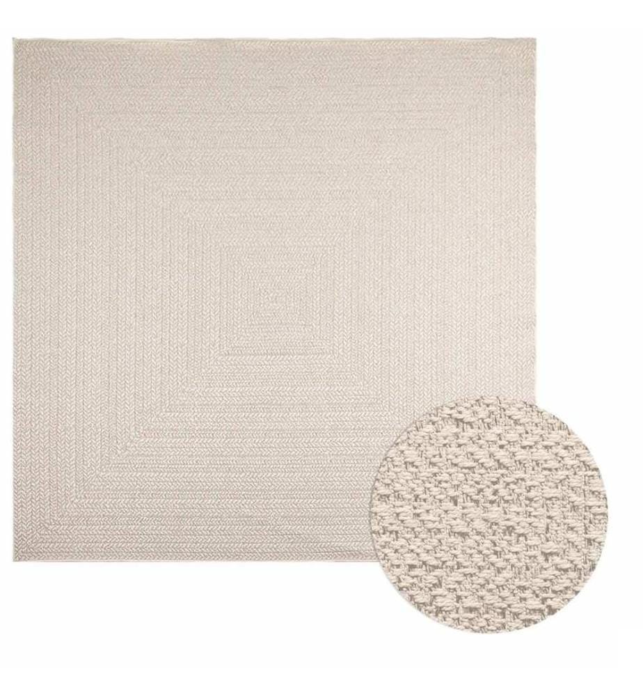 Tapis ZIZUR crème 240x240 cm aspect de jute intérieur extérieur