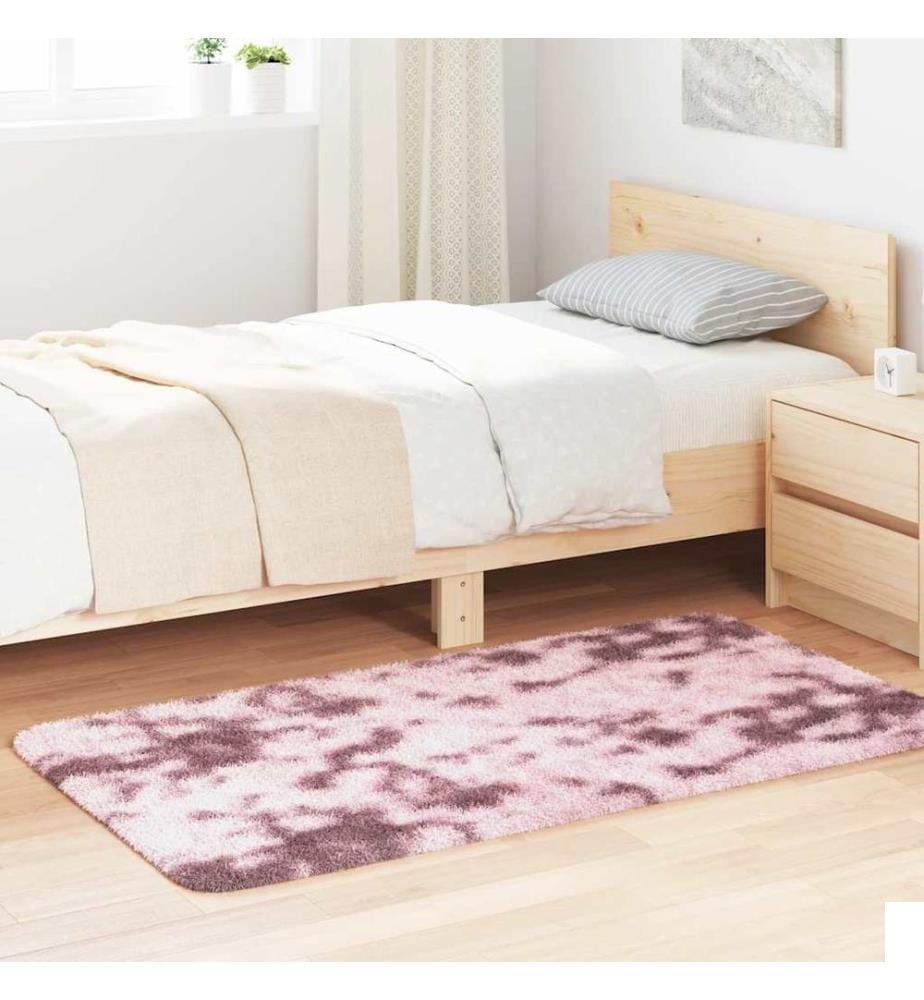Tapis Shaggy à poils longs NAVARRA rose poudré 80x150 cm