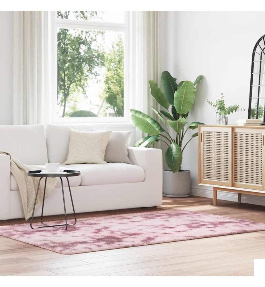Tapis Shaggy à poils longs NAVARRA rose poudré 130x200 cm