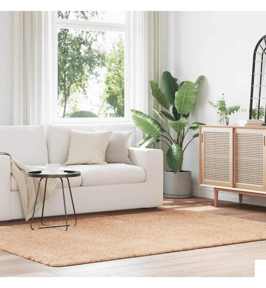 Tapis Shaggy à poils longs NAVARRA beige 160x230 cm polyester