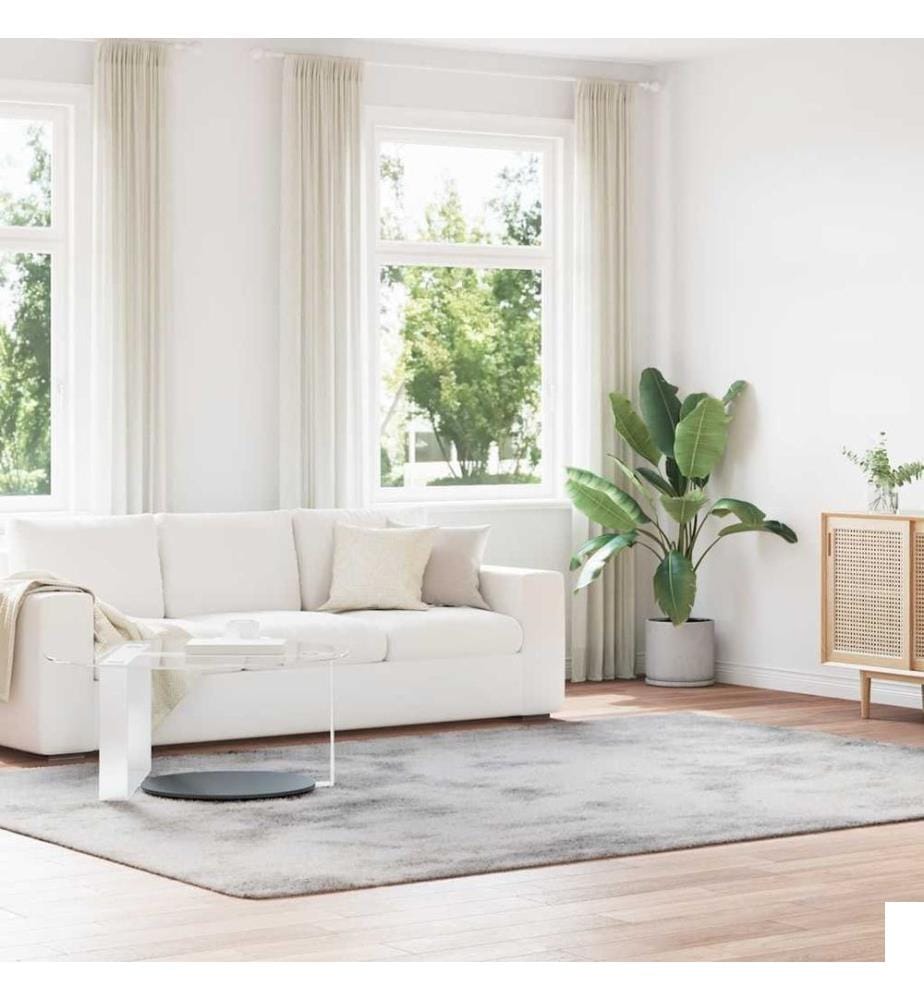 Tapis shaggy à poils longs NAVARRA gris argenté 240x340 cm