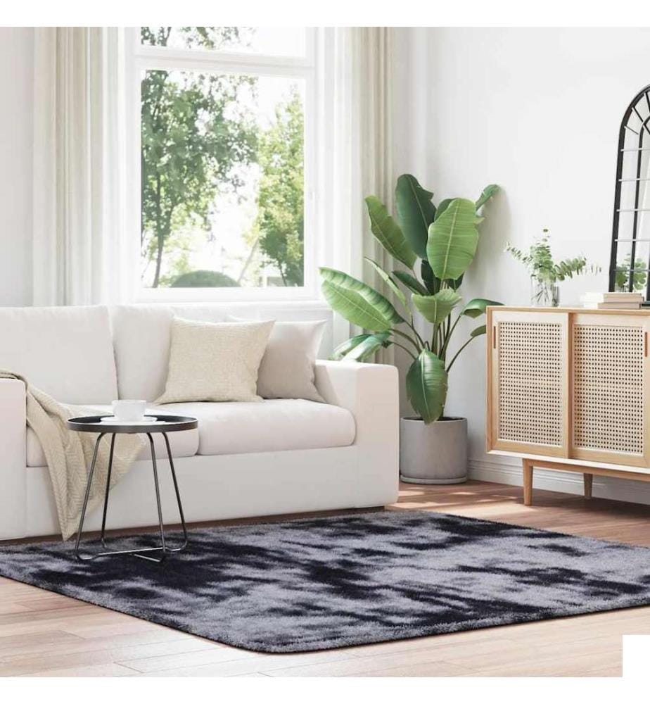 Tapis Shaggy à poils longs NAVARRA gris foncé 200x200 cm