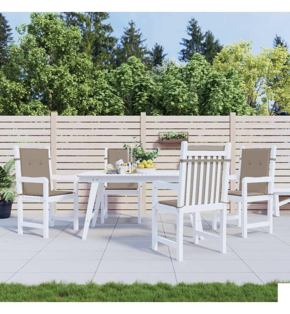 Coussins de chaise de jardin à dossier bas lot de 4 taupe