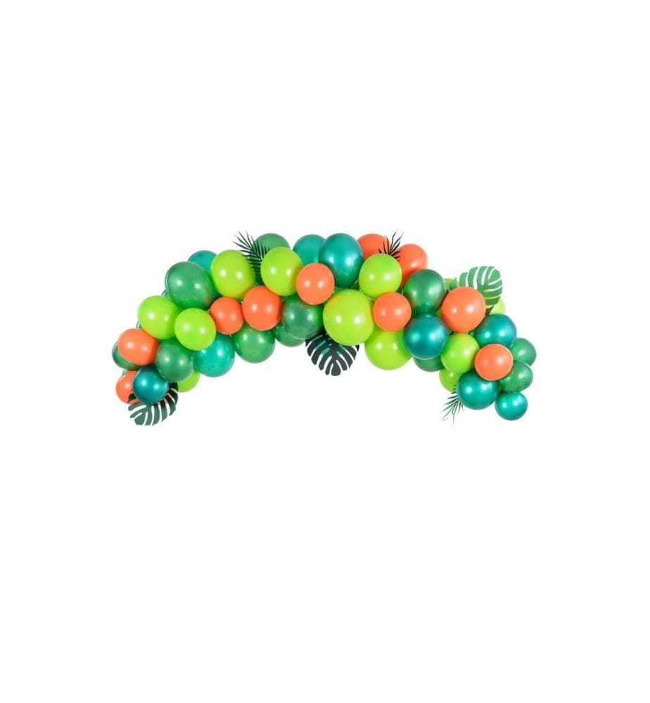 PARTYDECO - Ballon de baudruche Garland Dino 2 m, 60 ballons