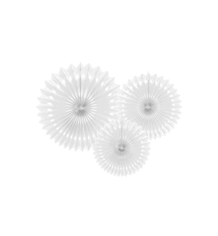PARTYDECO - Rosettes 3 pièces, blanc