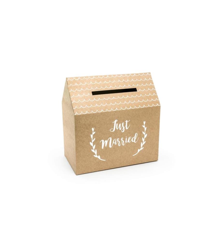 PARTYDECO - Accessoires de mariage Boîte à cartes Just Married 30 x 30.5 cm