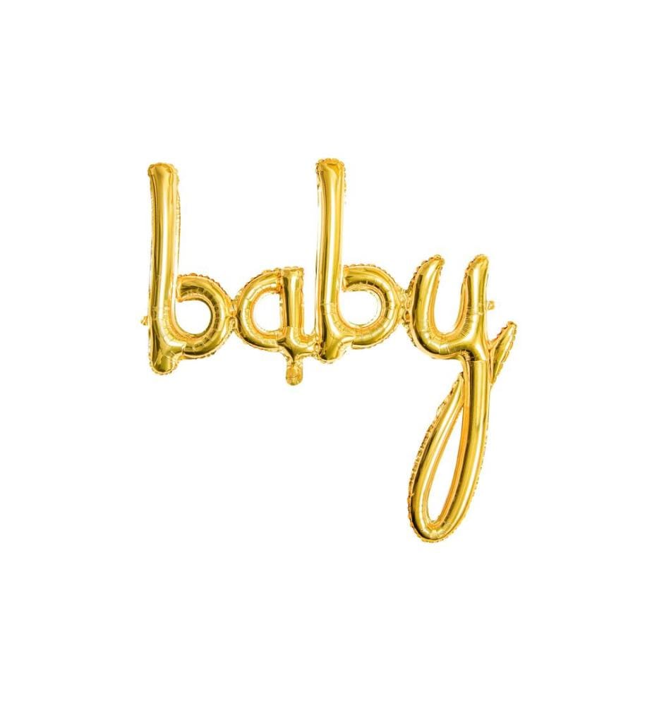 PARTYDECO - Ballon en aluminium Baby 73.5 x 75.5 cm Doré, 1 pièce