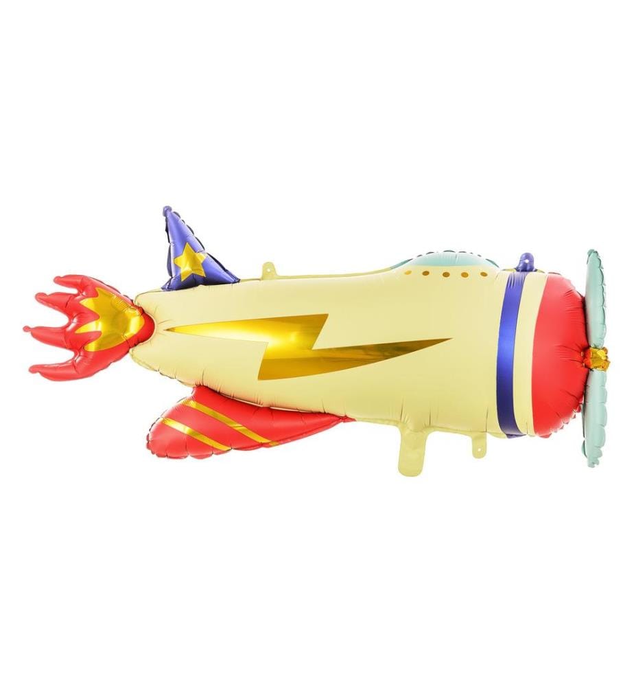 PARTYDECO - Ballon en aluminium Avion 91 x 39 cm, Multicolore