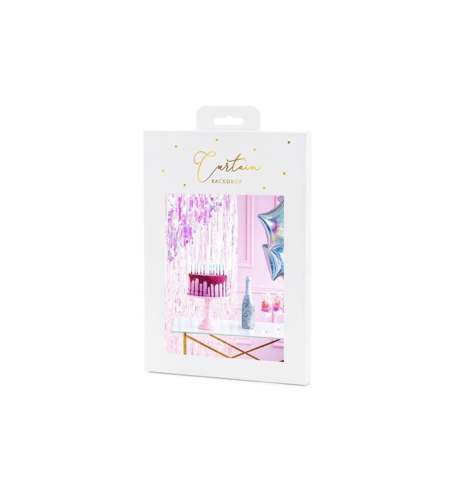 PARTYDECO - Accessoires de fête Rideau 90 x 250 cm, Opale