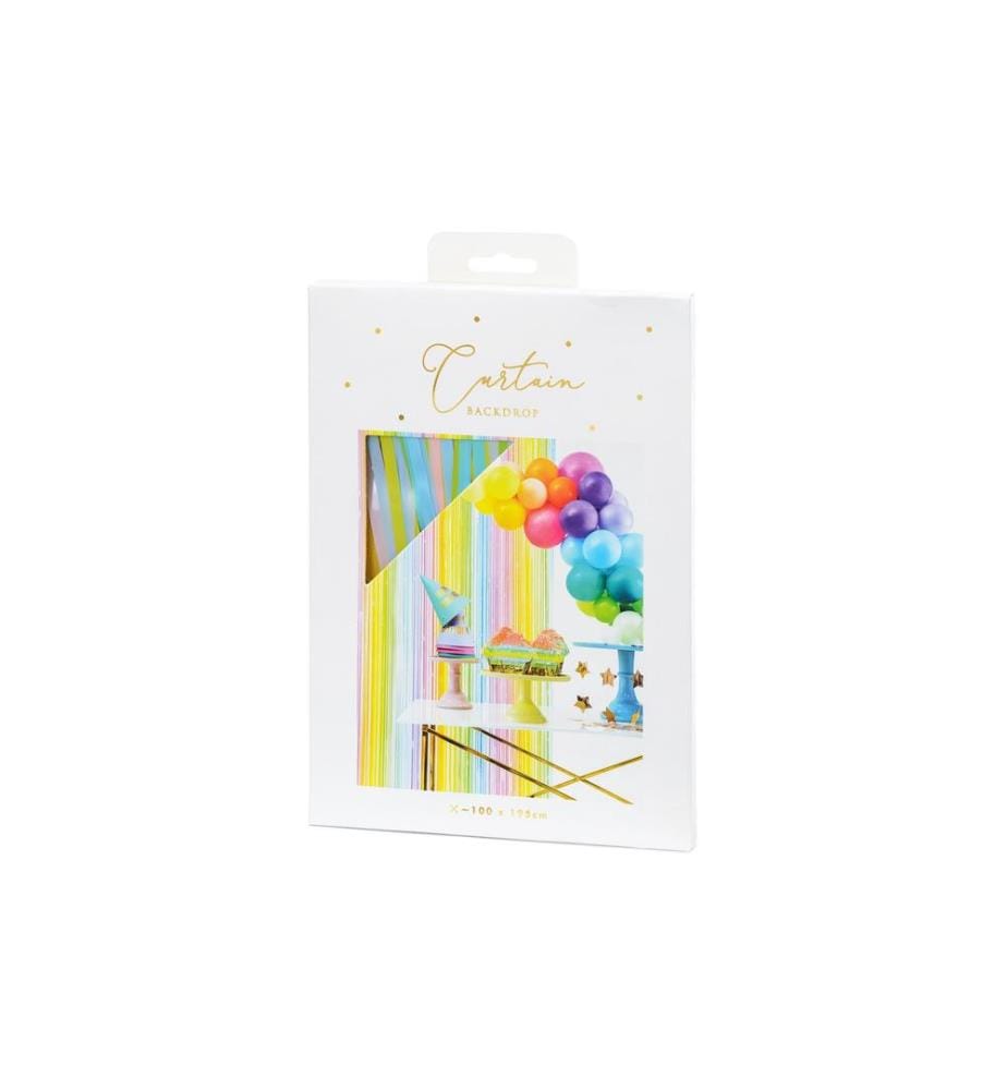 PARTYDECO - Accessoires de fête Rideau 100 x 195, Multicolore