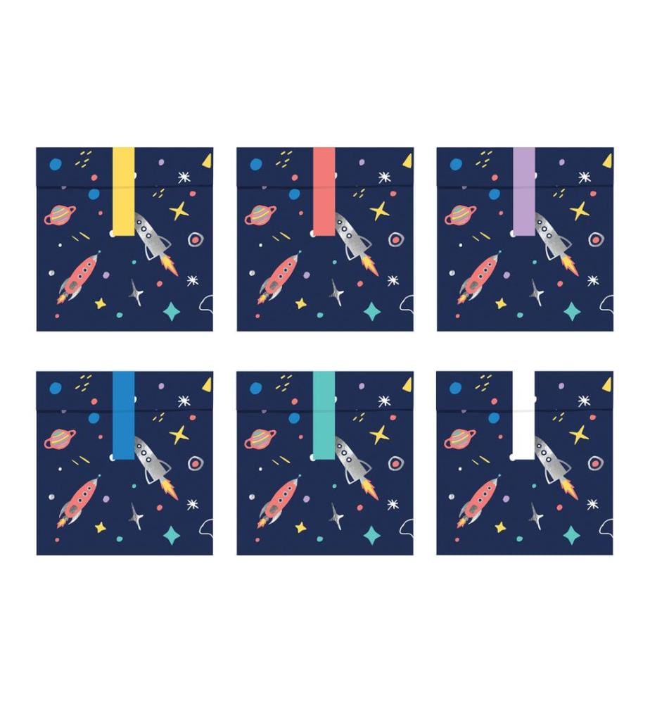 PARTYDECO - Sachet cadeau Kosmos 6 Pièce/s, Bleu
