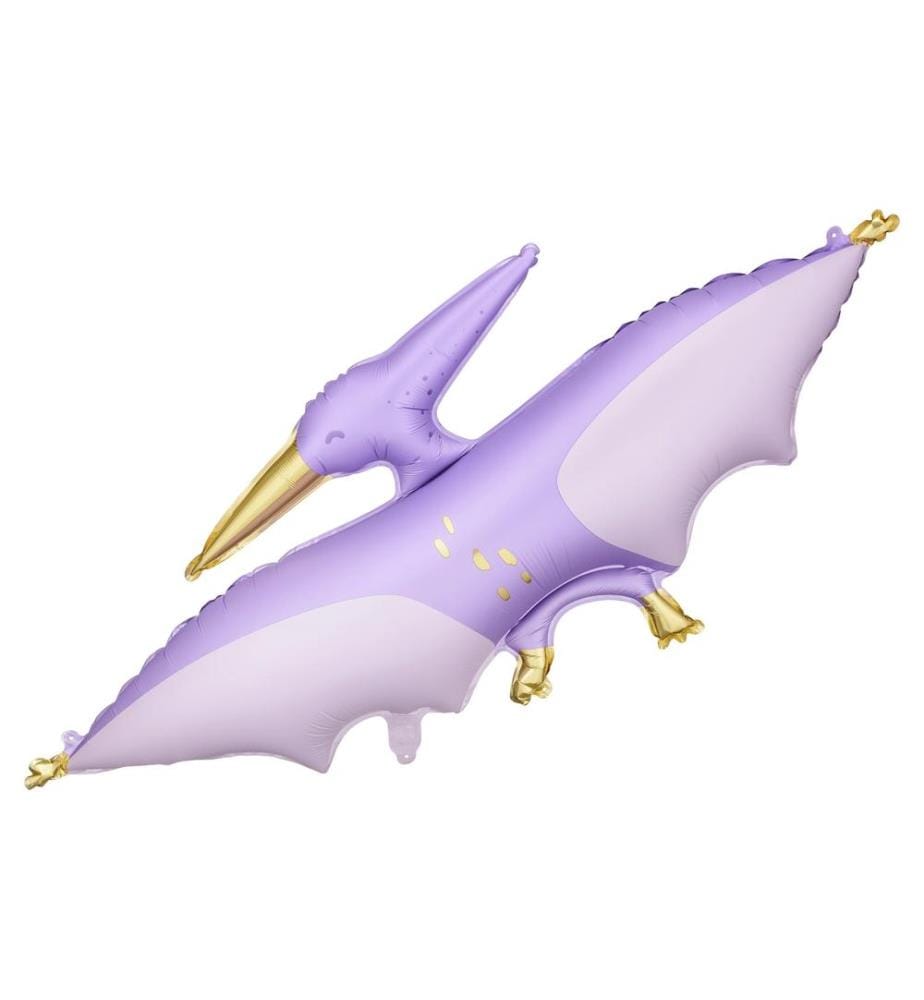 PARTYDECO - Ballon en aluminium Pterodaktylus 120 x 62 cm, violet