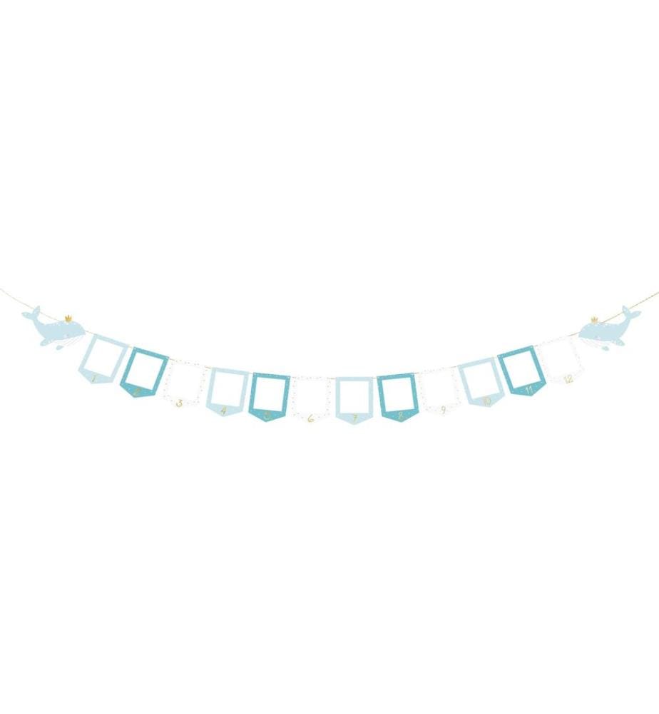 PARTYDECO - Guirlande Baleine 15 m, Bleu