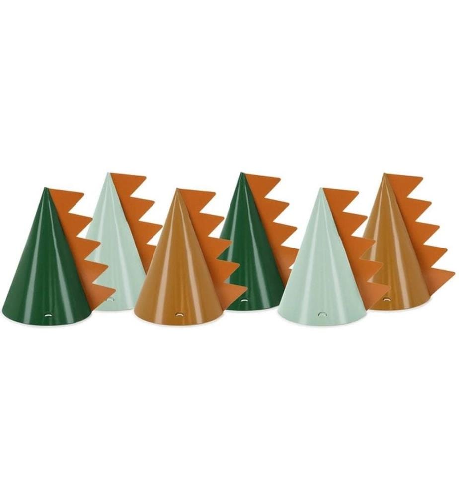 PARTYDECO - Chapeaux de fête Dinosaures 14 cm, 6 pièces