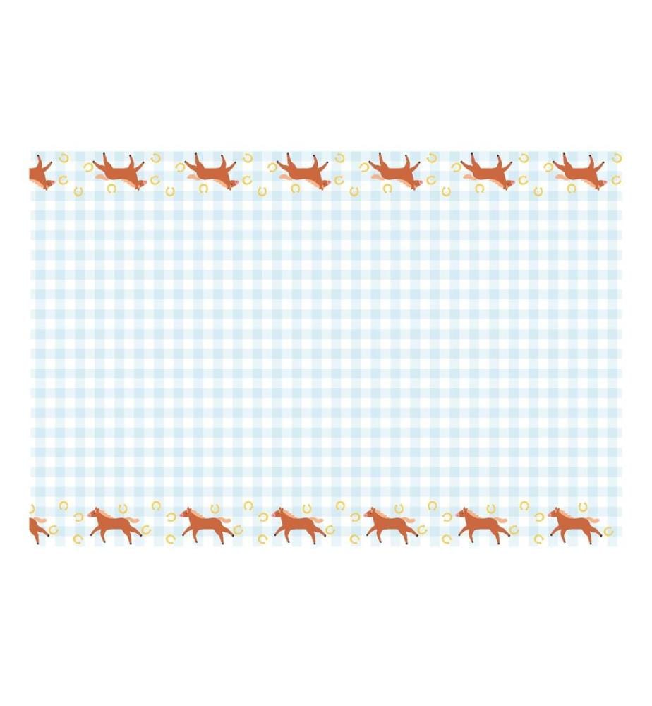 PARTYDECO - Nappe Cheval 180 x 120 cm, bleu