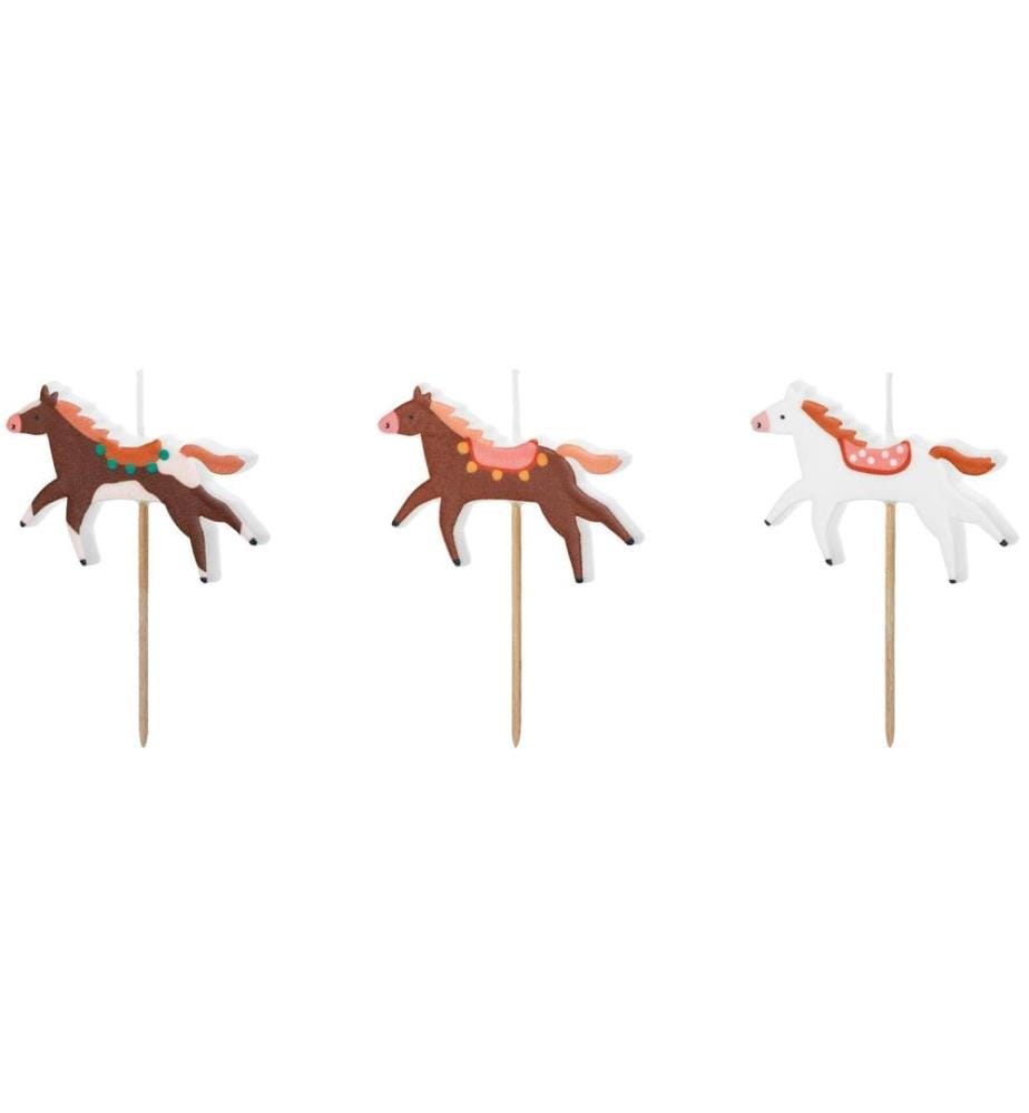 PARTYDECO - Bougie cheval, 3 pièces