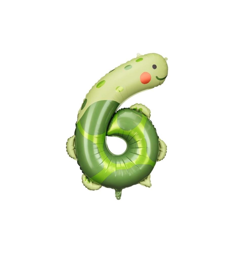 PARTYDECO - Ballon en aluminium Numéro 6 comme motif 75 x 96 cm, 1 pièce