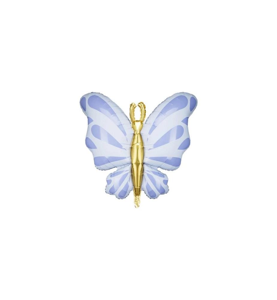 PARTYDECO - Ballon en aluminium Papillon bleu, 69 x 69 cm