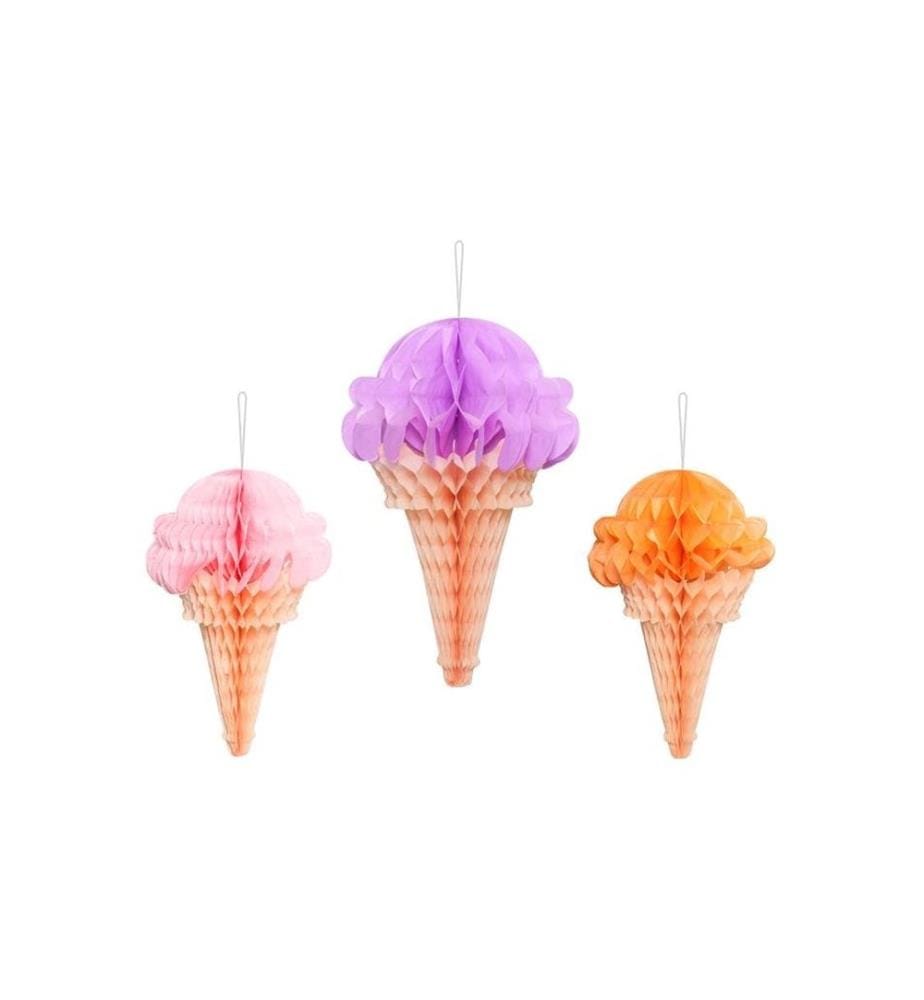 PARTYDECO - Papier de soie crème glacée 3 Pièce/s