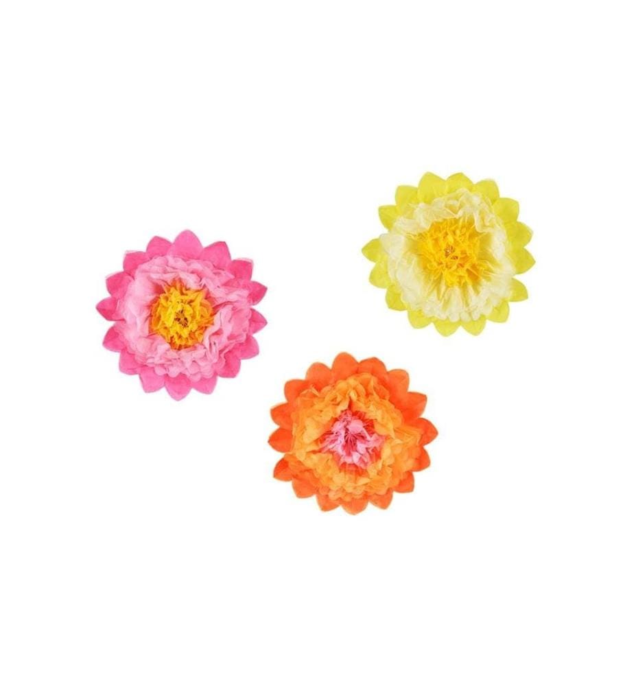 PARTYDECO - Papier de soie fleurs 3 Pièce/s