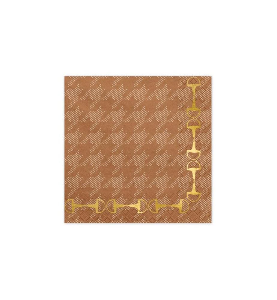 PARTYDECO - Serviettes en papier Étriers, Marron, 33 x 33 cm, 12 pièces