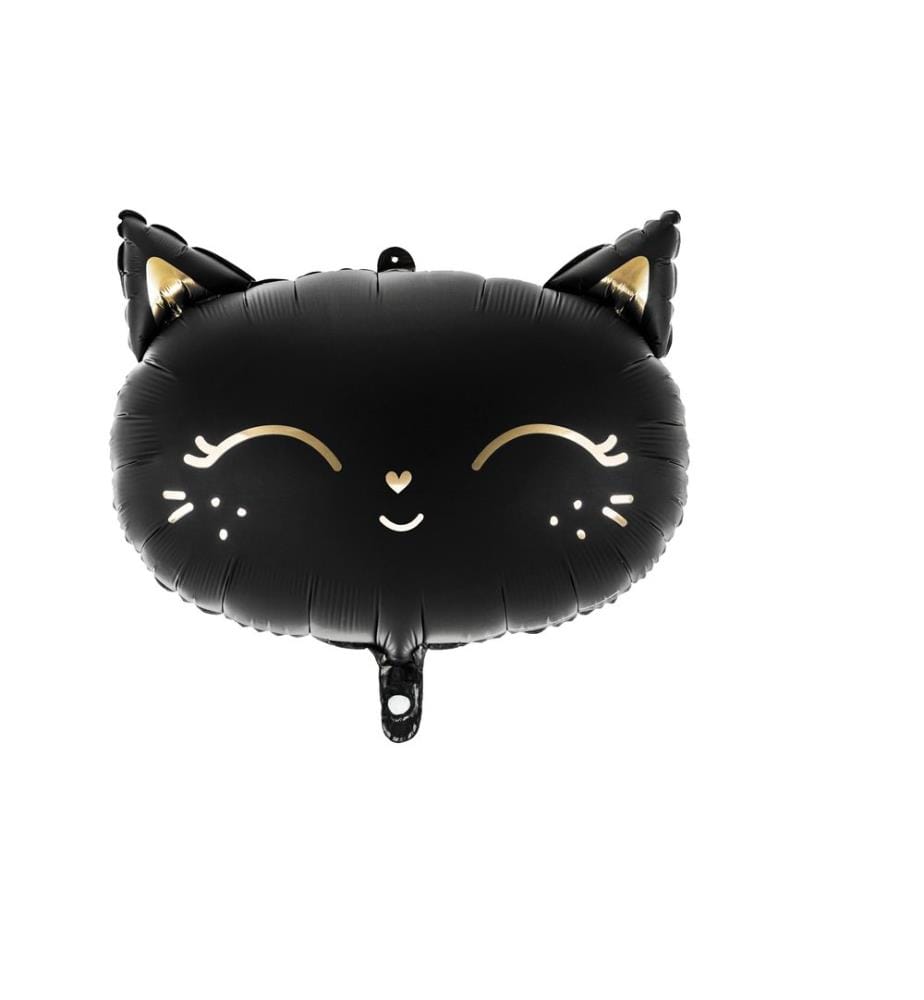 PARTYDECO - Ballon en aluminium Cat Doré/Noir