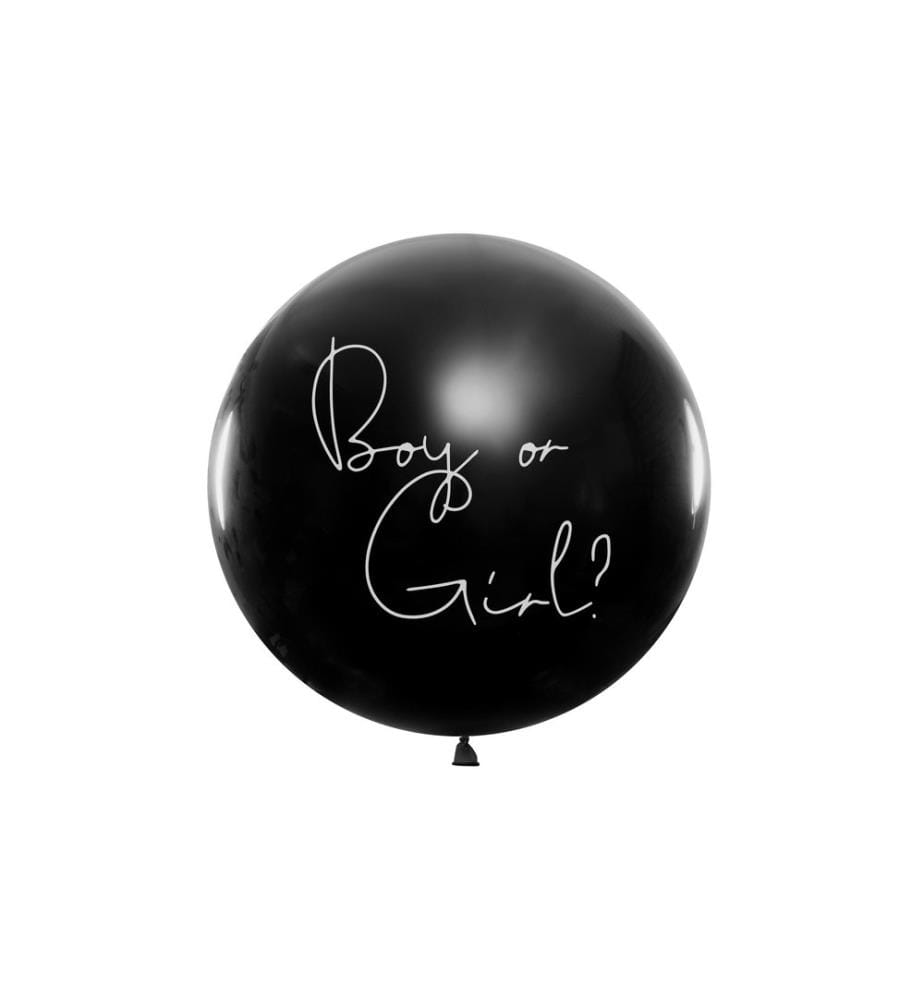 PARTYDECO - Ballon de baudruche Boy or Girl  Fille rose rempli, Ø 1 m, 1 pièce