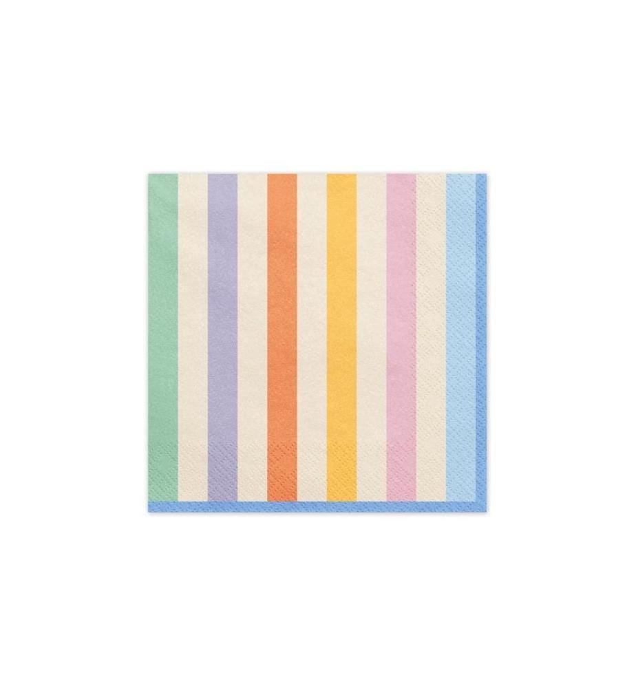 PARTYDECO - Serviettes en papier Bandes 33 cm x 33 cm
