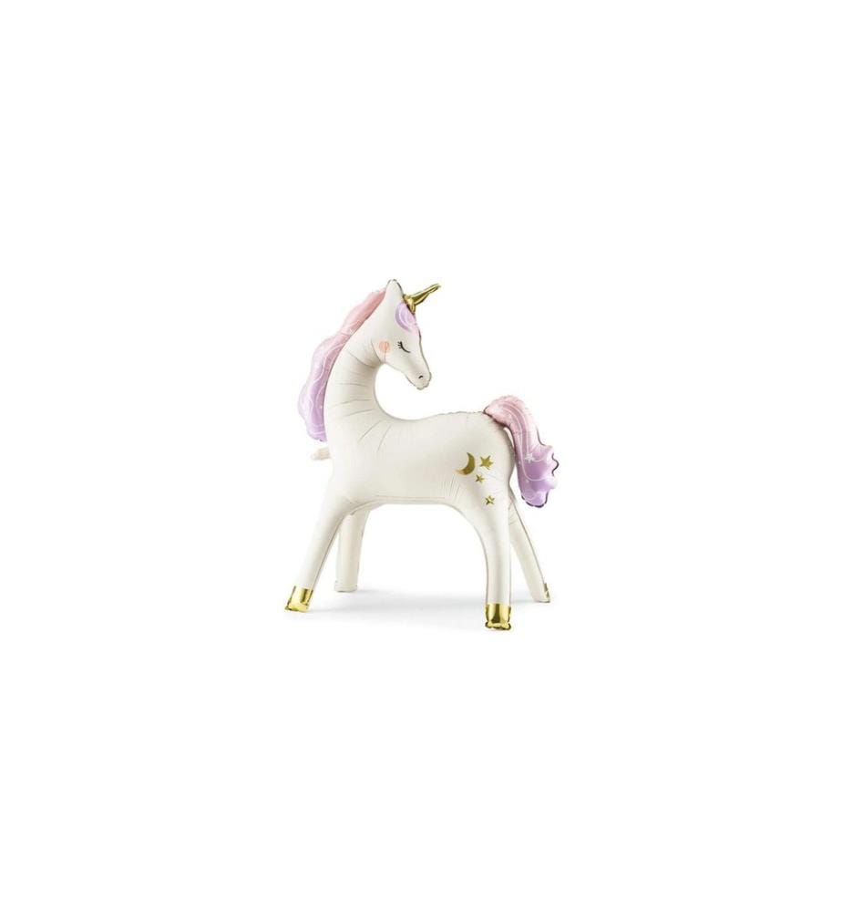 PARTYDECO - Ballon en aluminium licorne debout en couleur, 95 x 86 cm