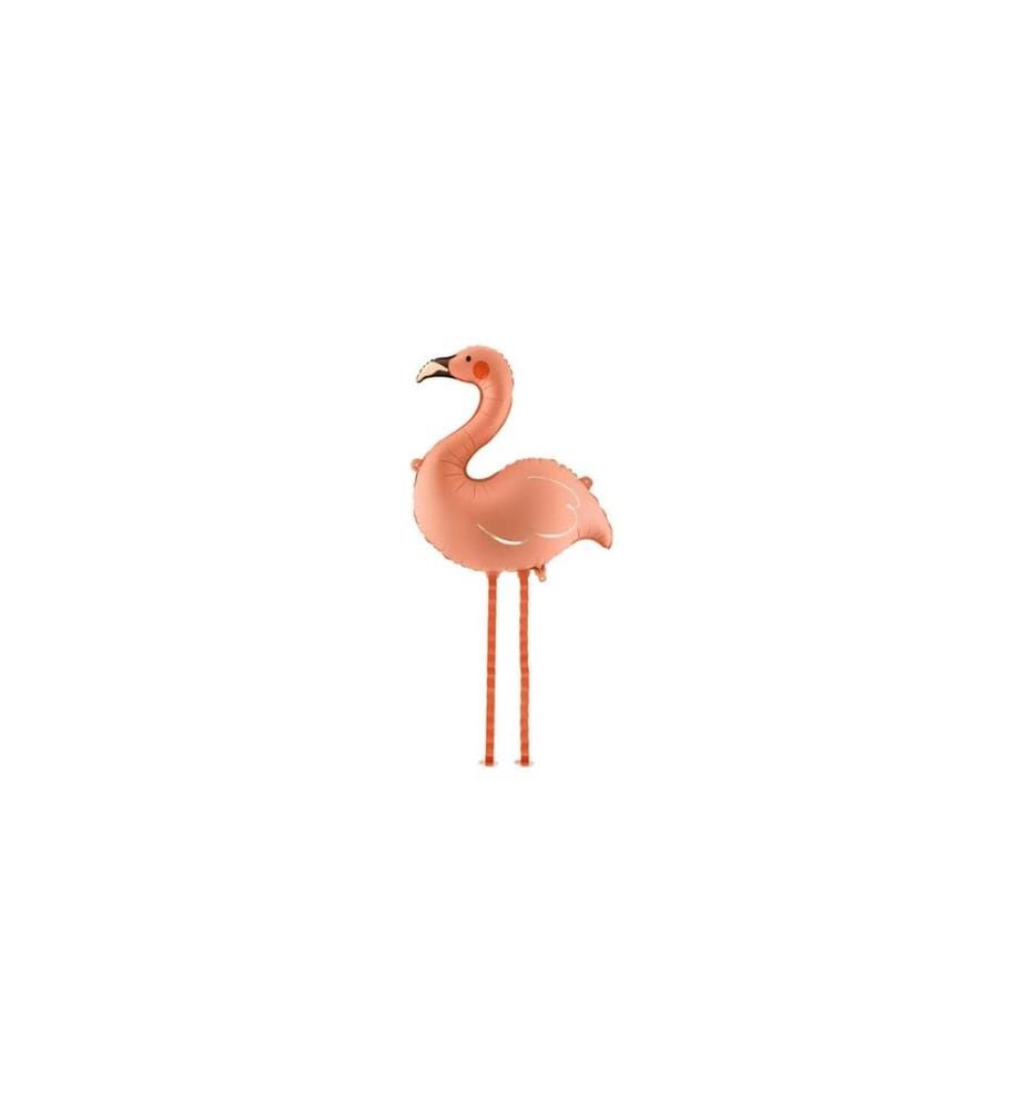 PARTYDECO - Ballon en aluminium Flamant rose Corail