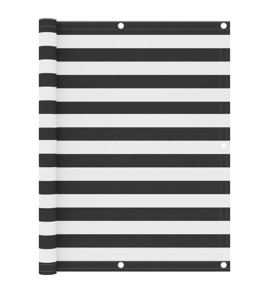 Écran de balcon Anthracite et blanc 120x500 cm Tissu Oxford