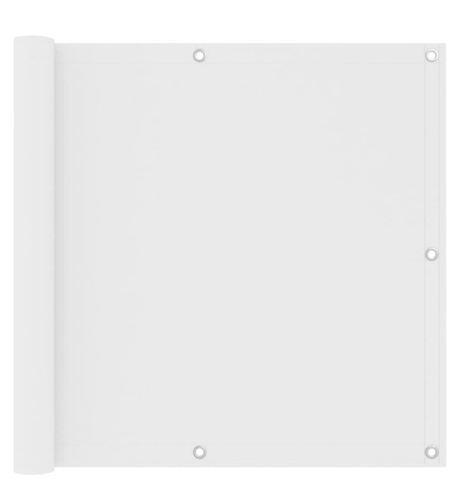 Écran de balcon Blanc 90x600 cm Tissu Oxford