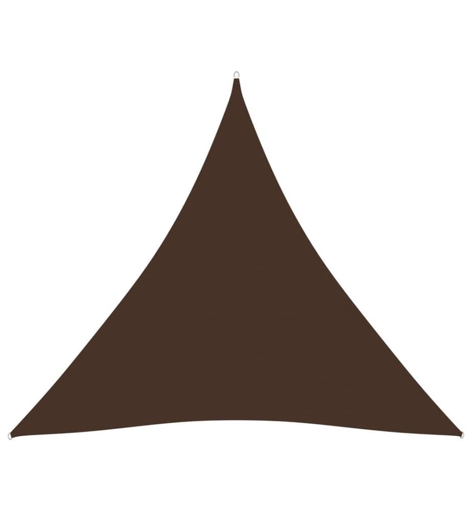 Voile de parasol tissu oxford triangulaire 4x4x4 m marron