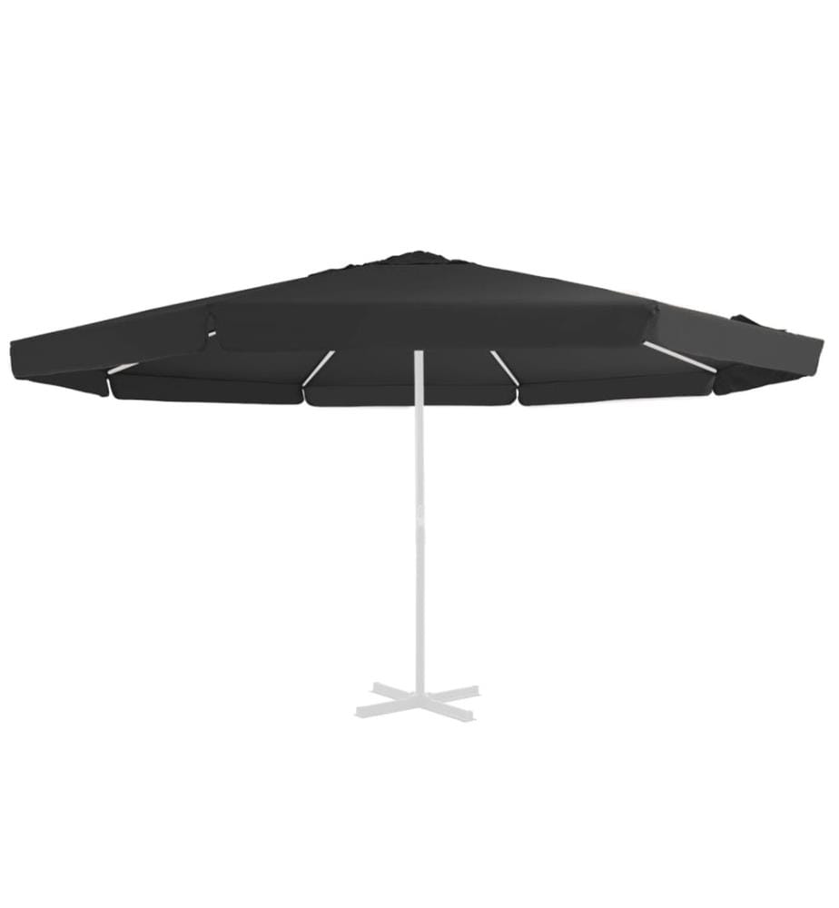 Tissu de remplacement pour parasol d'extérieur Noir 500 cm