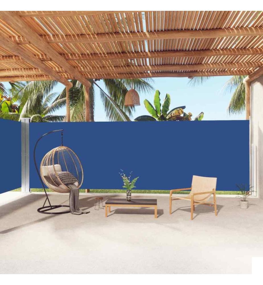 Auvent latéral rétractable Bleu 200x1000 cm