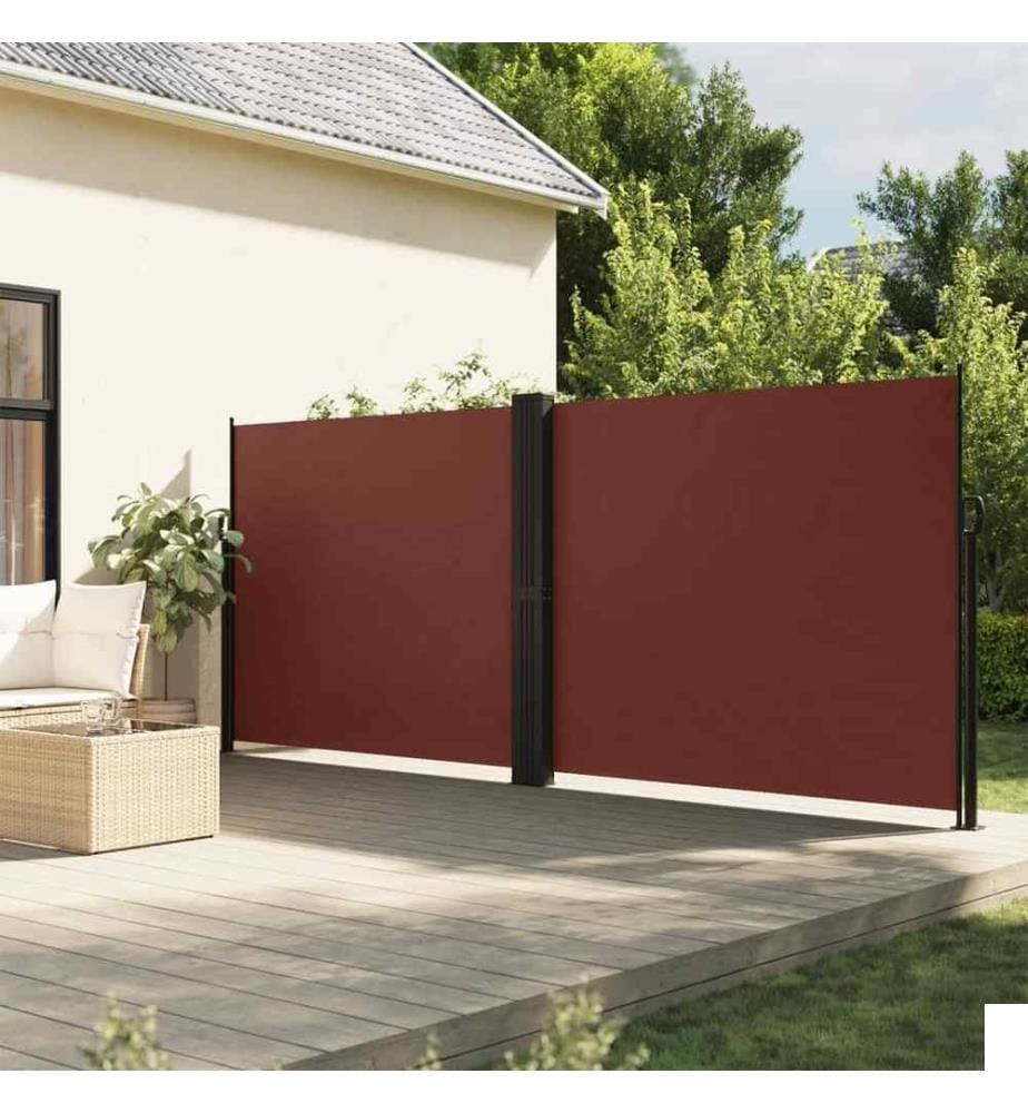 Auvent latéral rétractable marron 160x1200 cm
