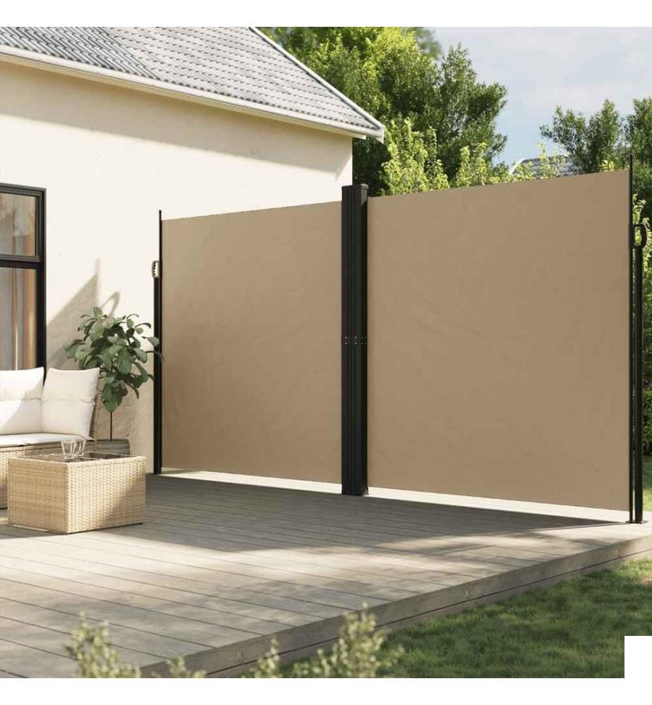 Auvent latéral rétractable beige 200x1200 cm