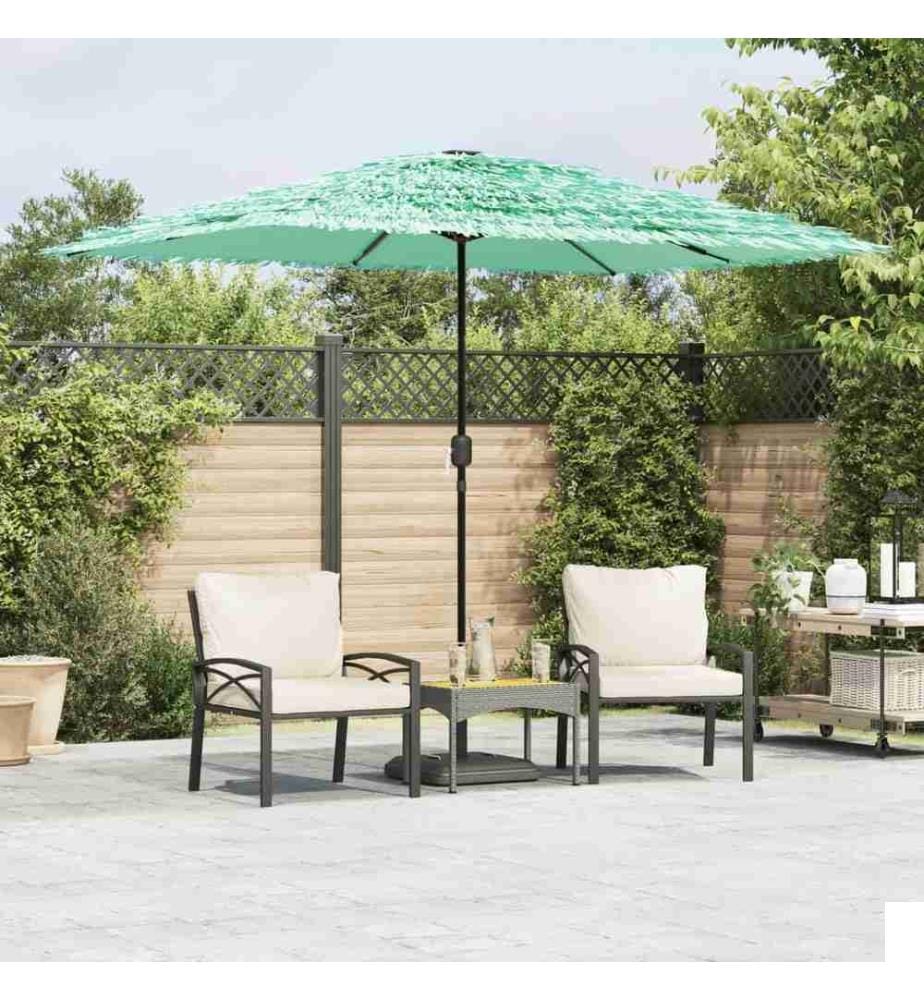 Parasol de jardin avec mât en acier vert 300x200x250 cm