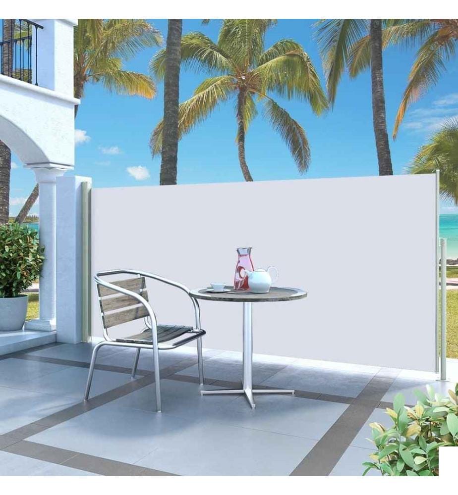 Auvent latéral rétractable 140 x 300 cm Blanc cassé
