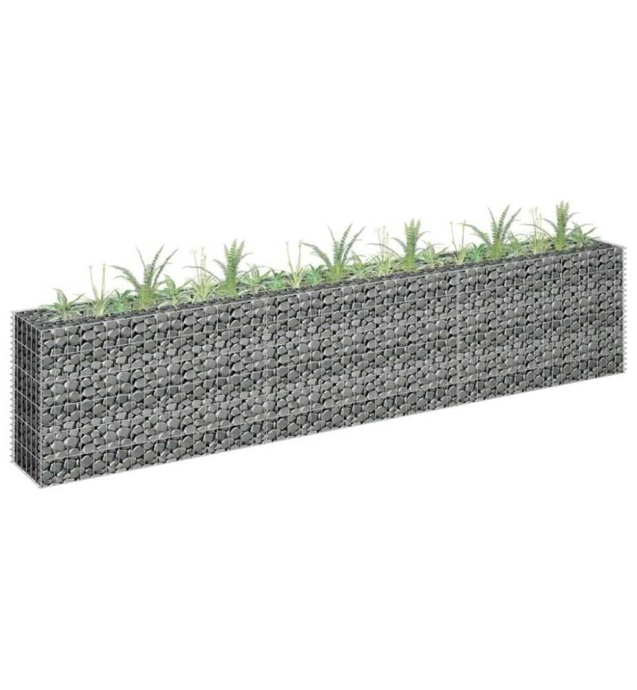 Lit surélevé à gabion Acier galvanisé 270x30x60 cm